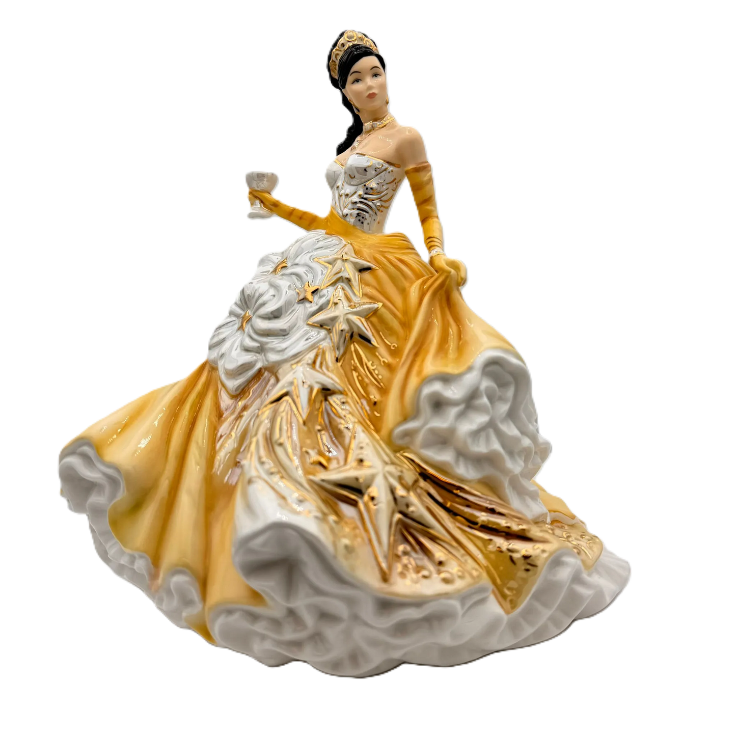 English Ladies Congratulations Gold Figurine