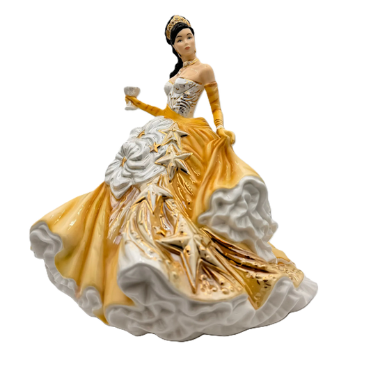 English Ladies Congratulations Gold Figurine