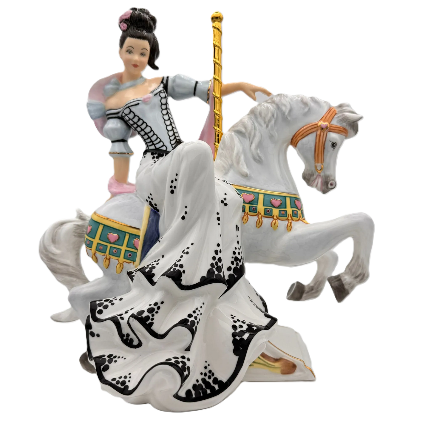 English Ladies Fairground Attraction White Figurine