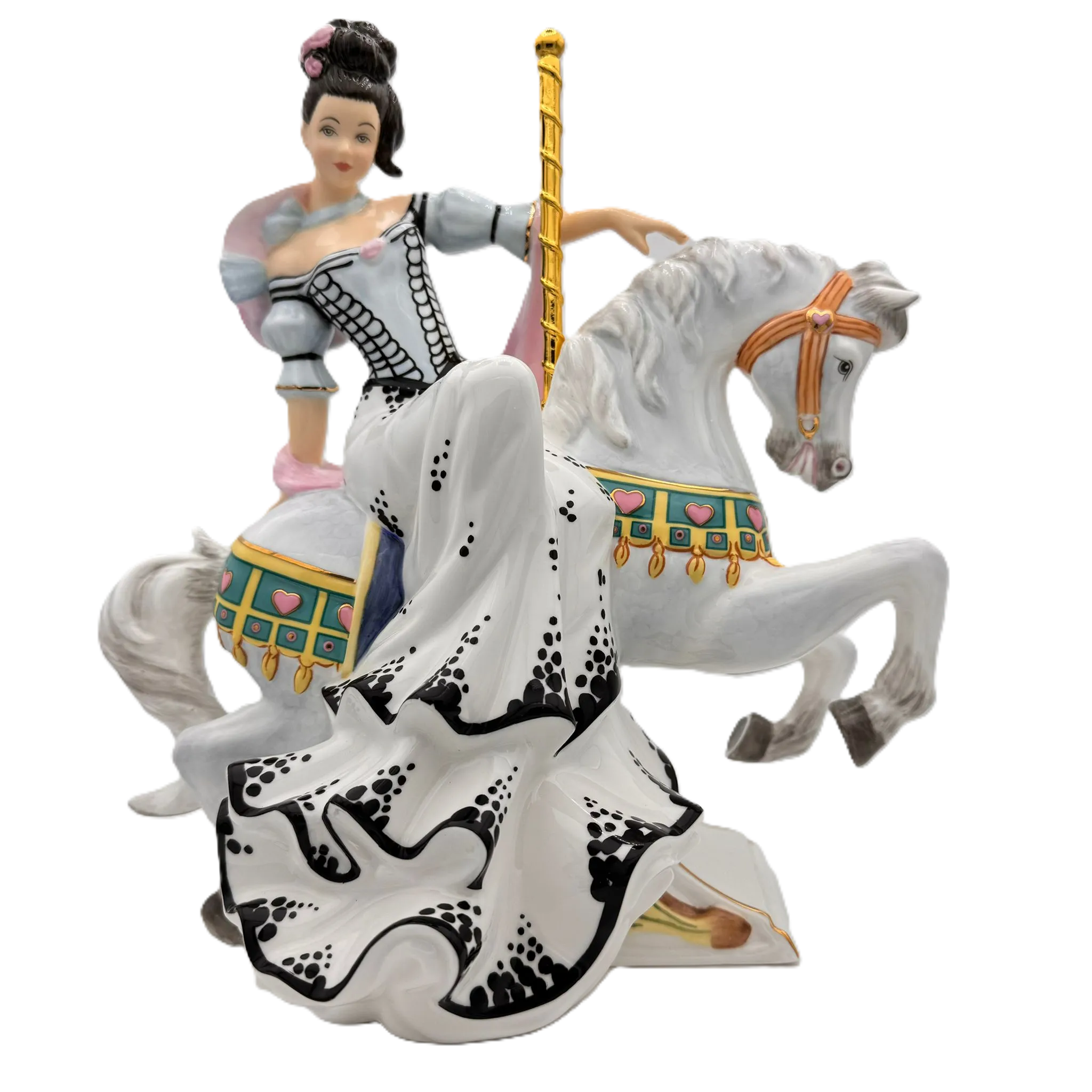 english ladies fairground attraction white figurine - Charterwells