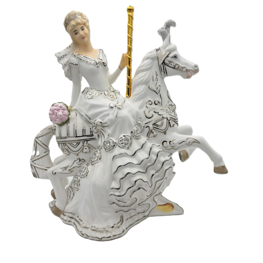 English Ladies Carousel Bride Figurine : Blonde