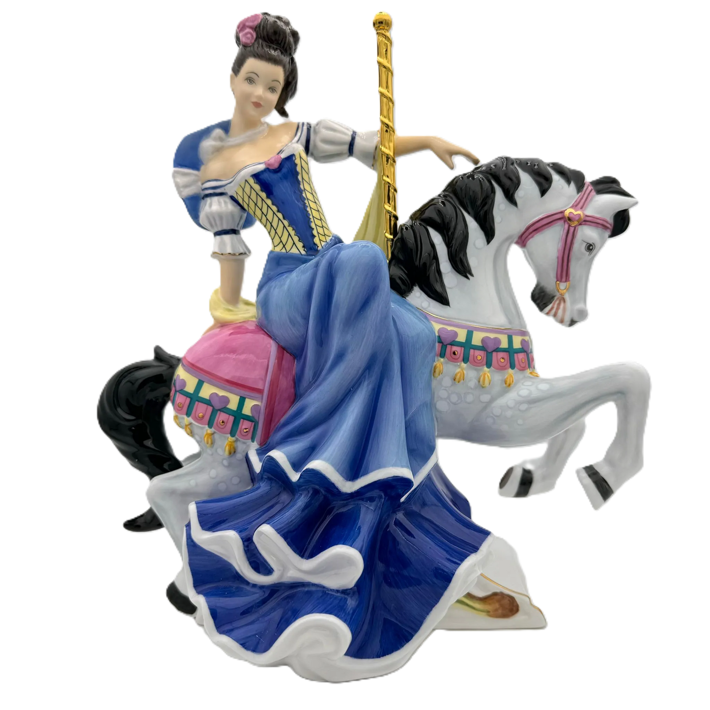 English Ladies Fairground Attraction Blue Figurine