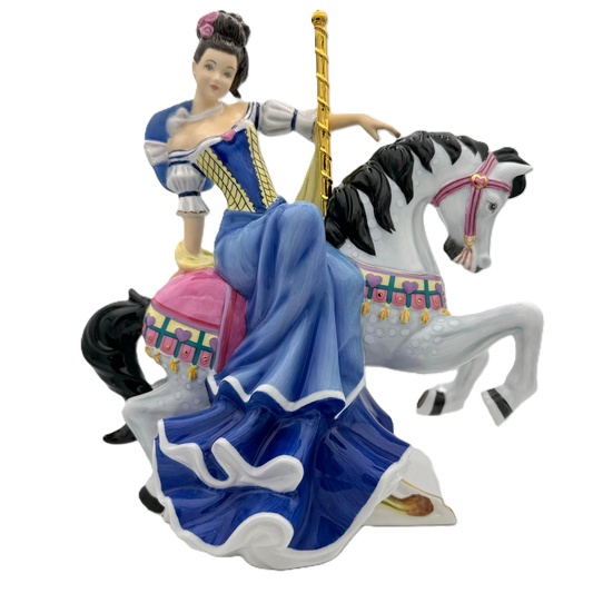 English Ladies Fairground Attraction Blue Figurine