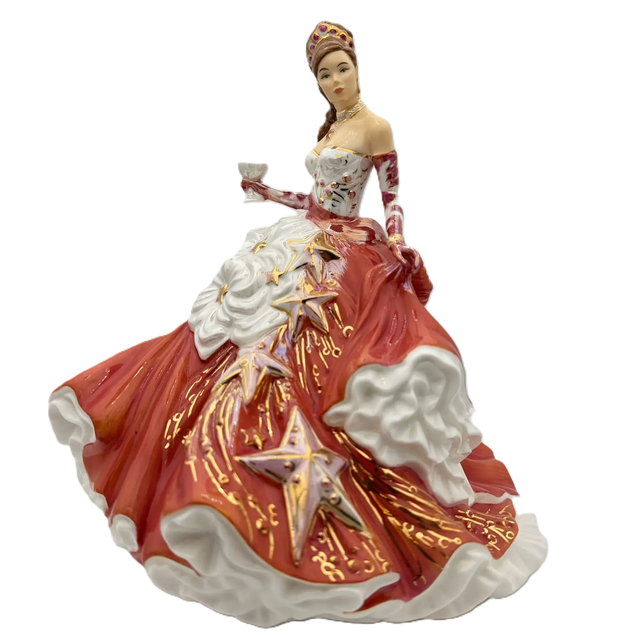 english ladies congratulations ruby figurine - Charterwells