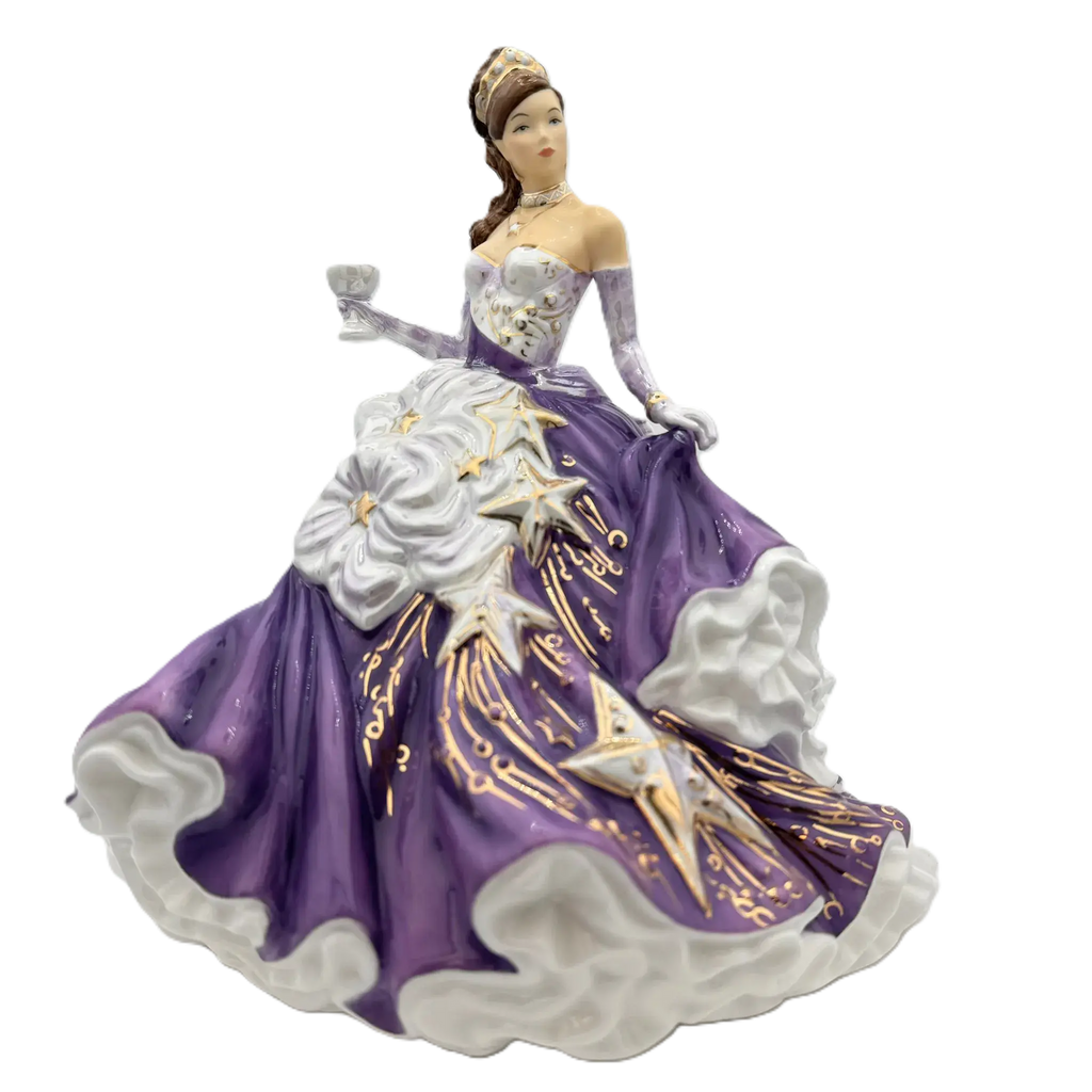english ladies congratulations amethyst figurine - Charterwells