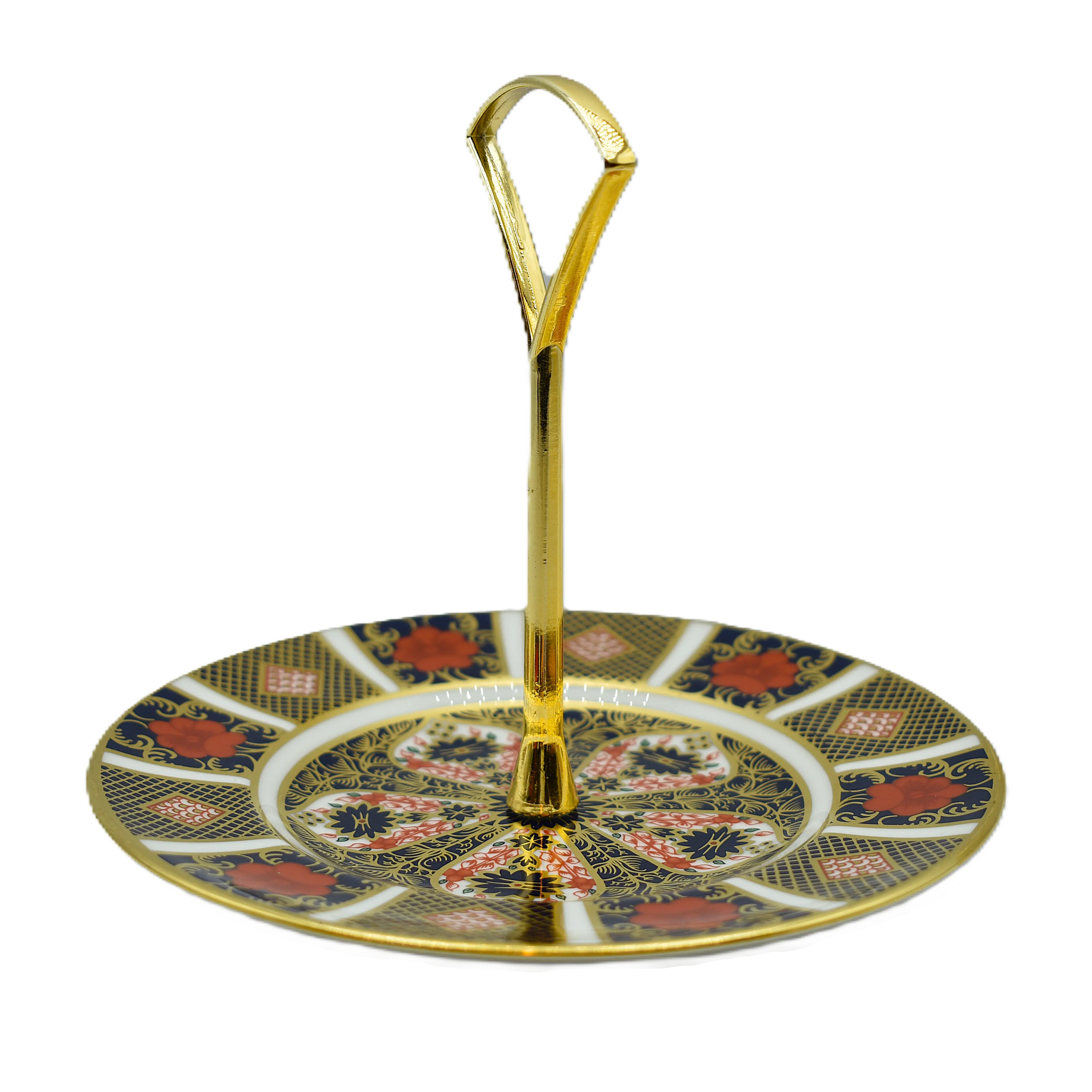 royal crown derby imari 1128 1 tier cake stand - Charterwells