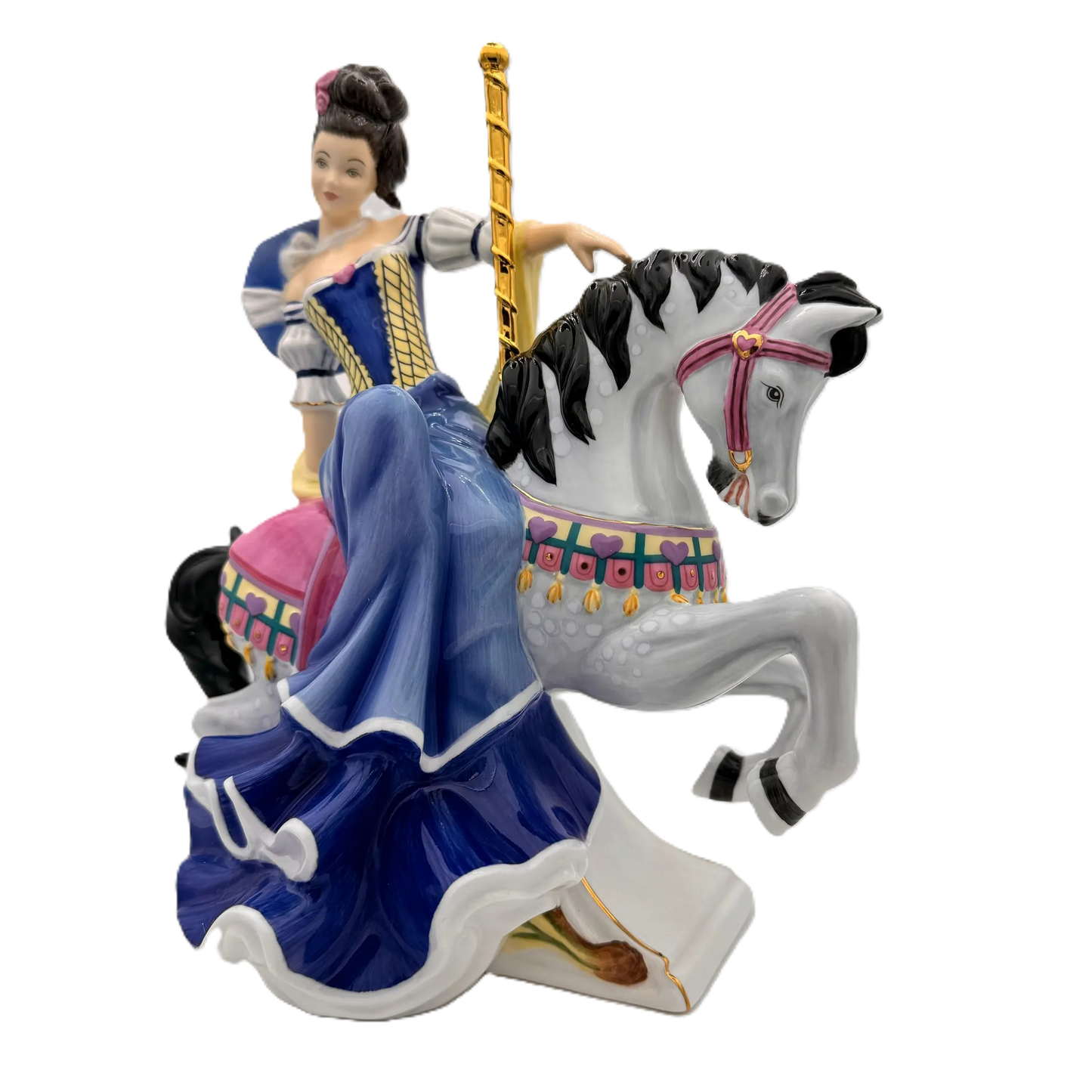 English Ladies Fairground Attraction Blue Figurine