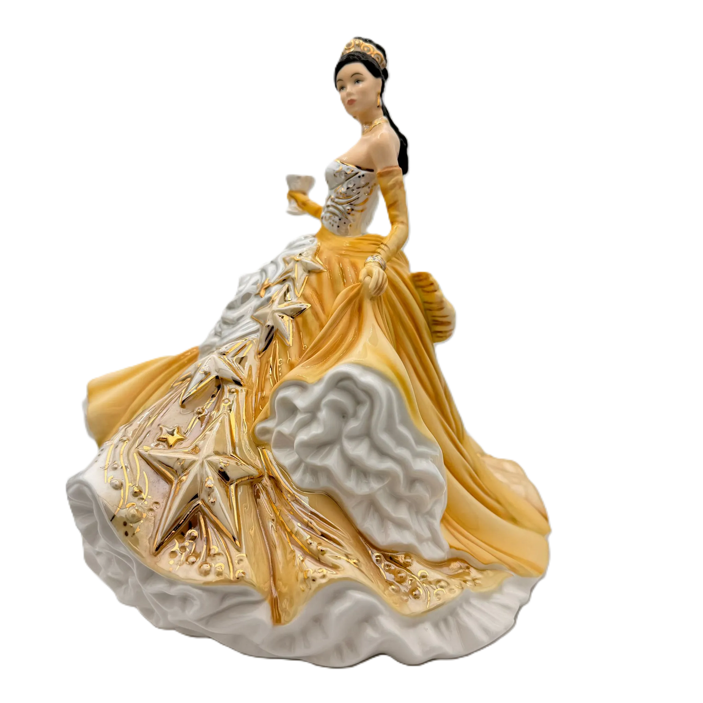 English Ladies Congratulations Gold Figurine