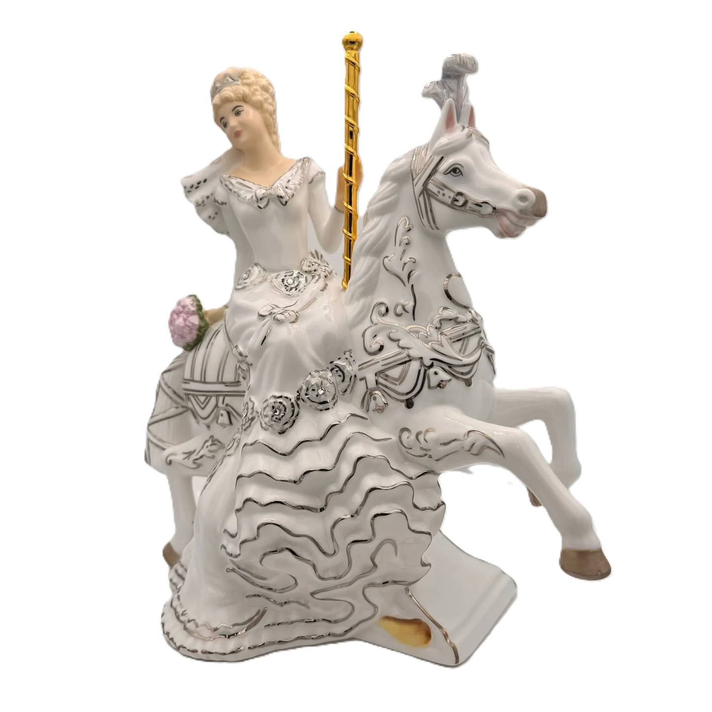 English Ladies Carousel Bride Figurine : Blonde