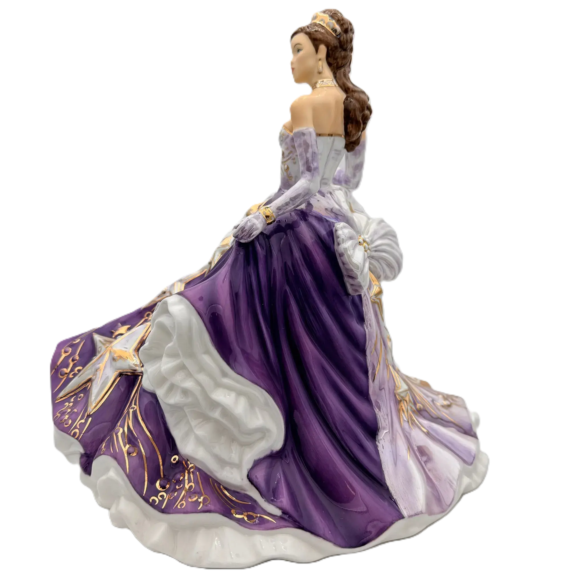 english ladies congratulations amethyst figurine - Charterwells