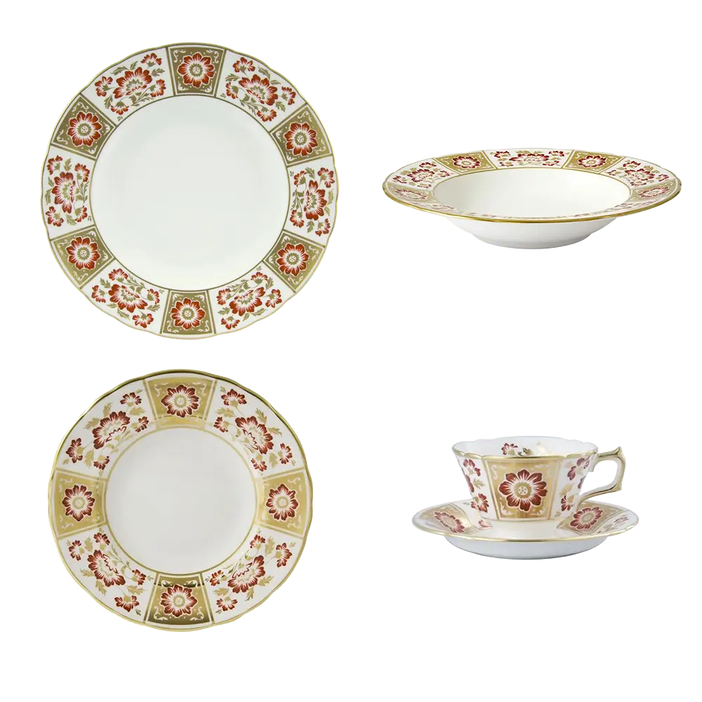 Royal Crown Derby Red Panel 30pc Set (2) - Charterwells