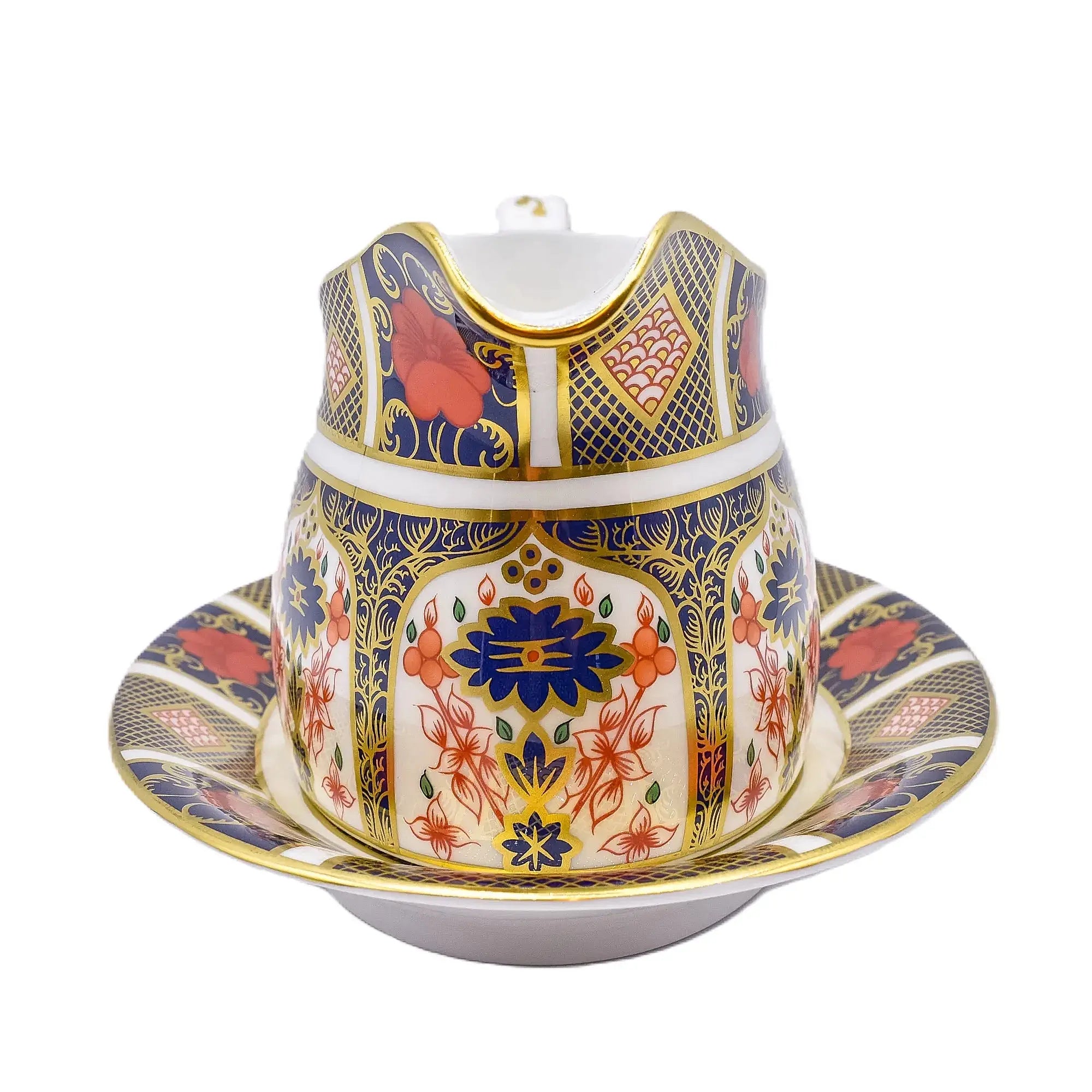 royal crown derby imari 1128 gravy boat stand - Charterwells