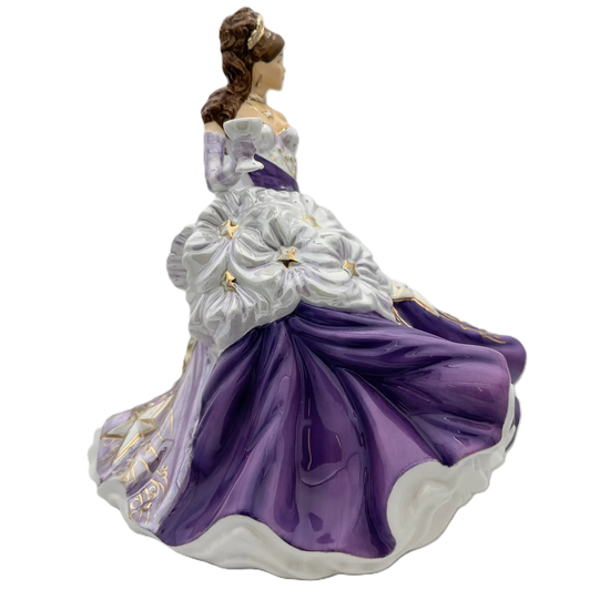 english ladies congratulations amethyst figurine - Charterwells