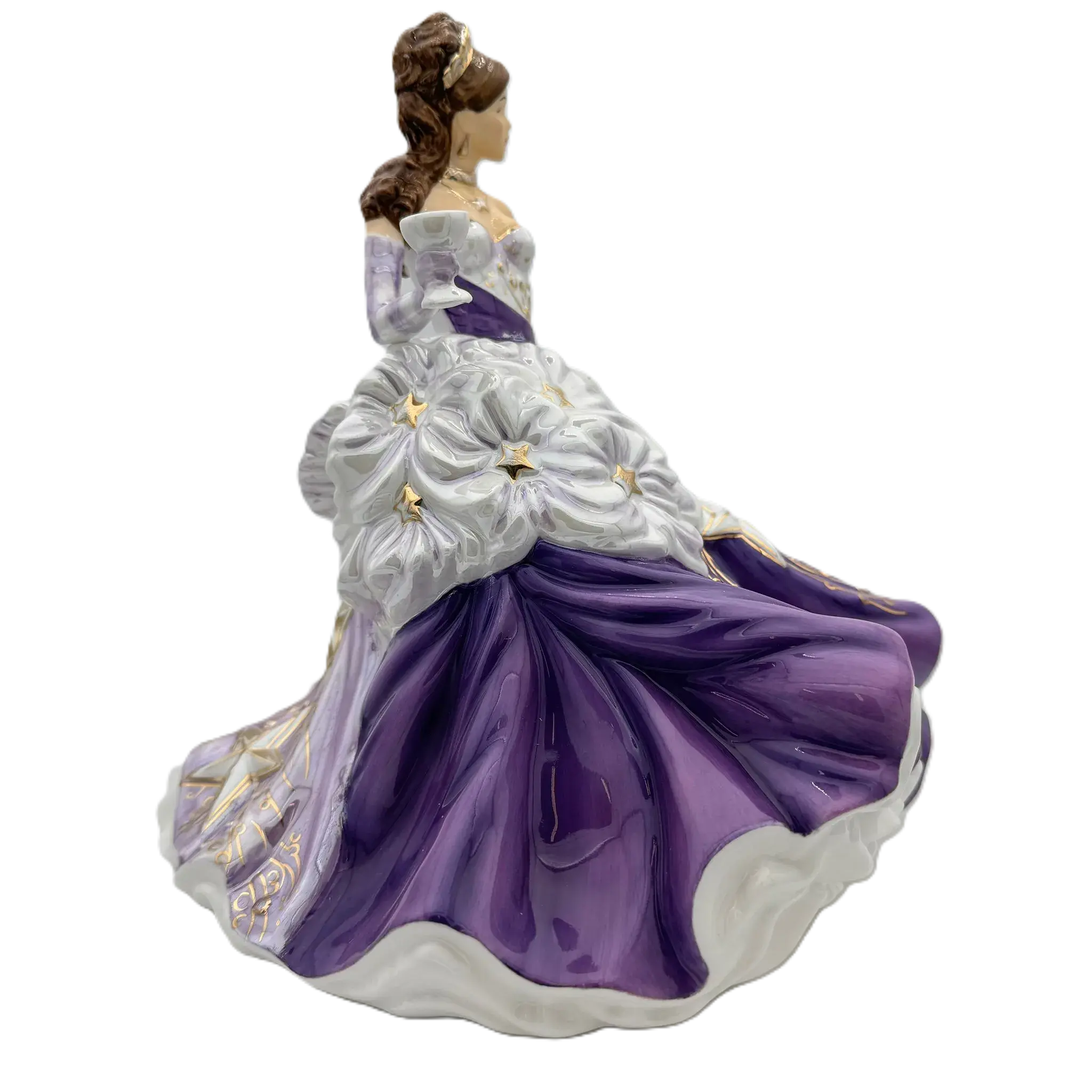 english ladies congratulations amethyst figurine - Charterwells