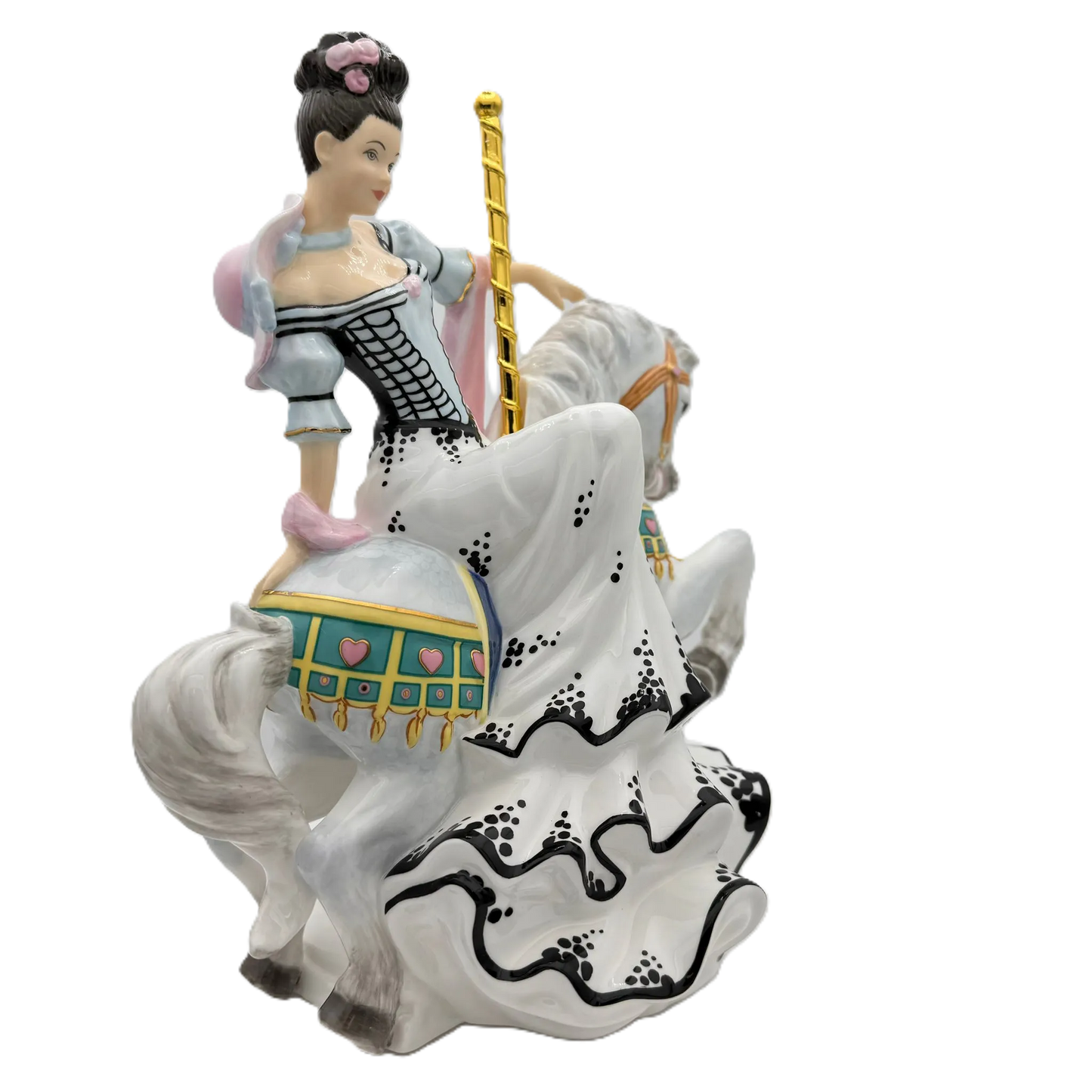 English Ladies Fairground Attraction White Figurine