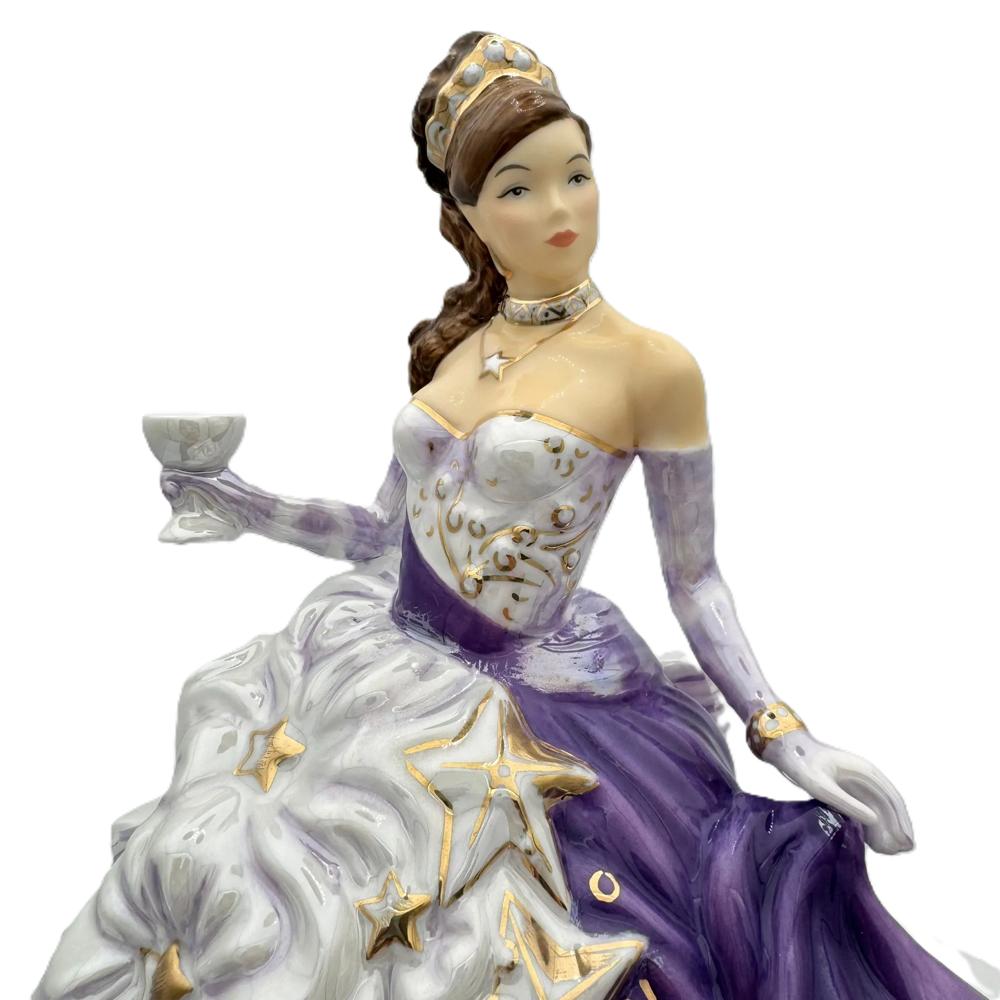 English Ladies Congratulations Amethyst Figurine