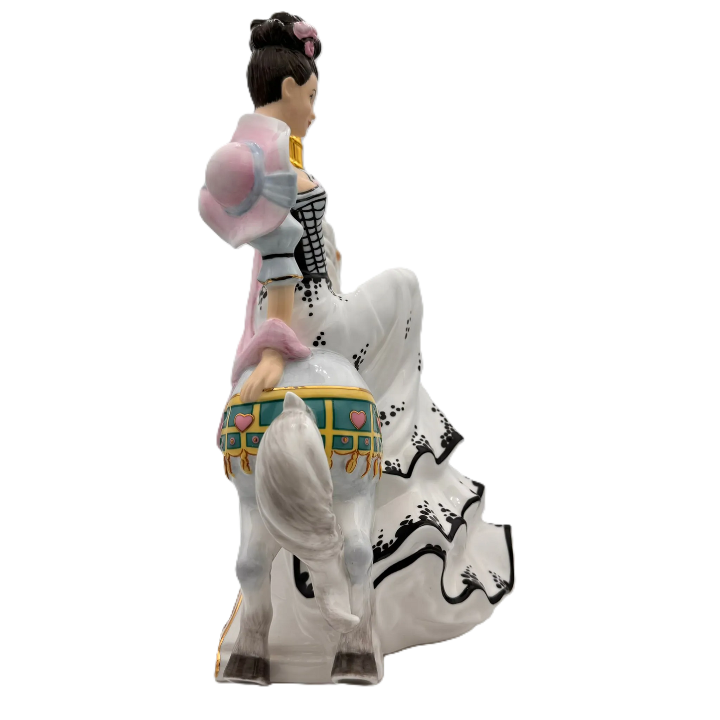 English Ladies Fairground Attraction White Figurine