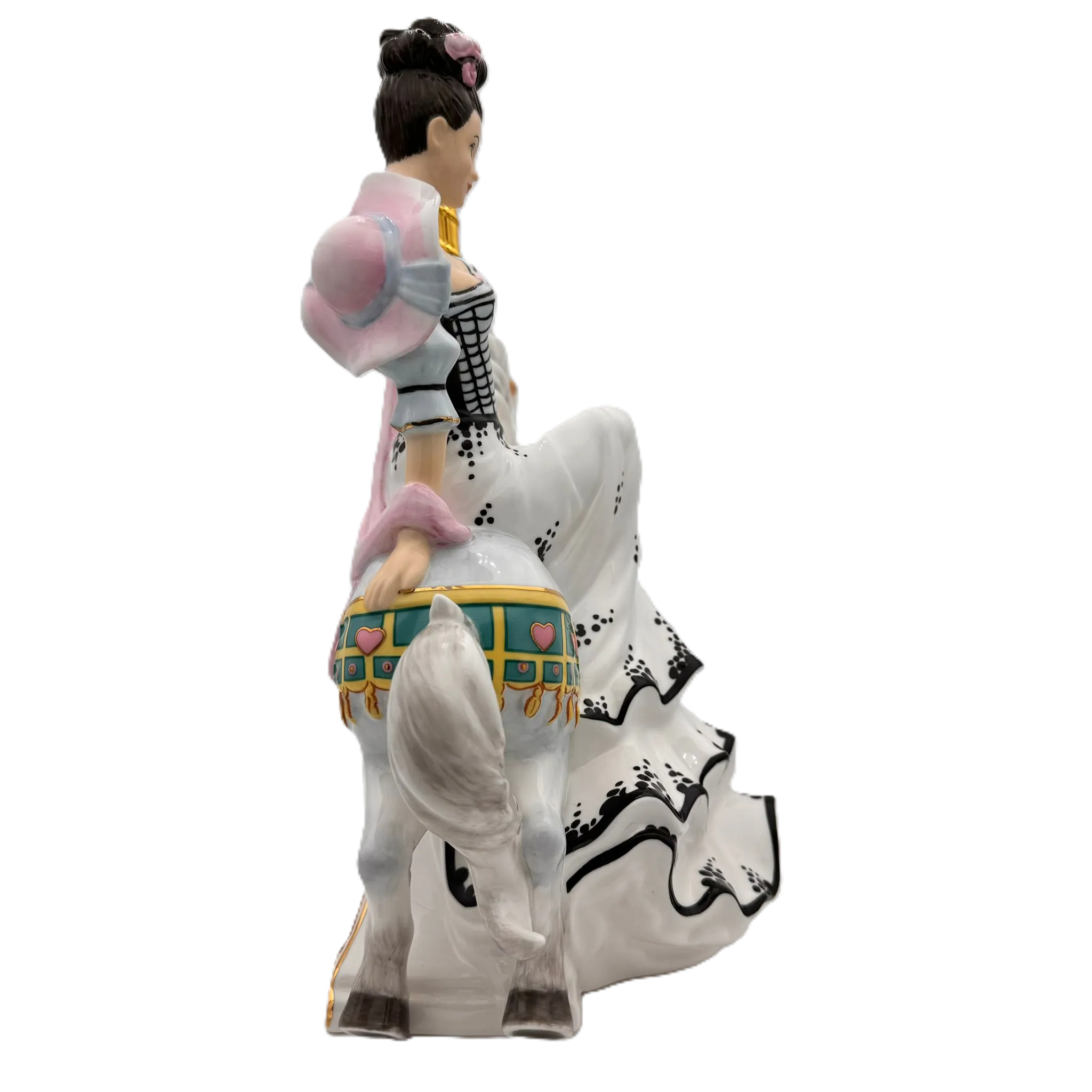 english ladies fairground attraction white figurine - Charterwells
