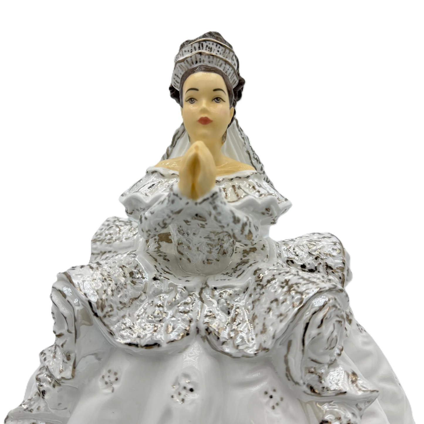 English Ladies Thelma Madine Little Prayer Communion Figurine : Brunette