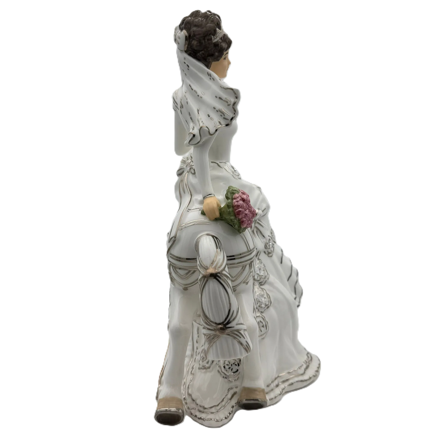 English Ladies Carousel Bride Figurine : Brunette