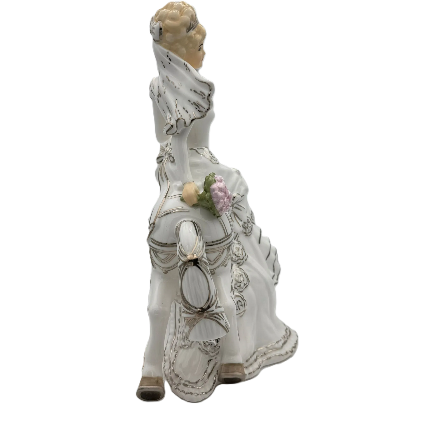 English Ladies Carousel Bride Figurine : Blonde