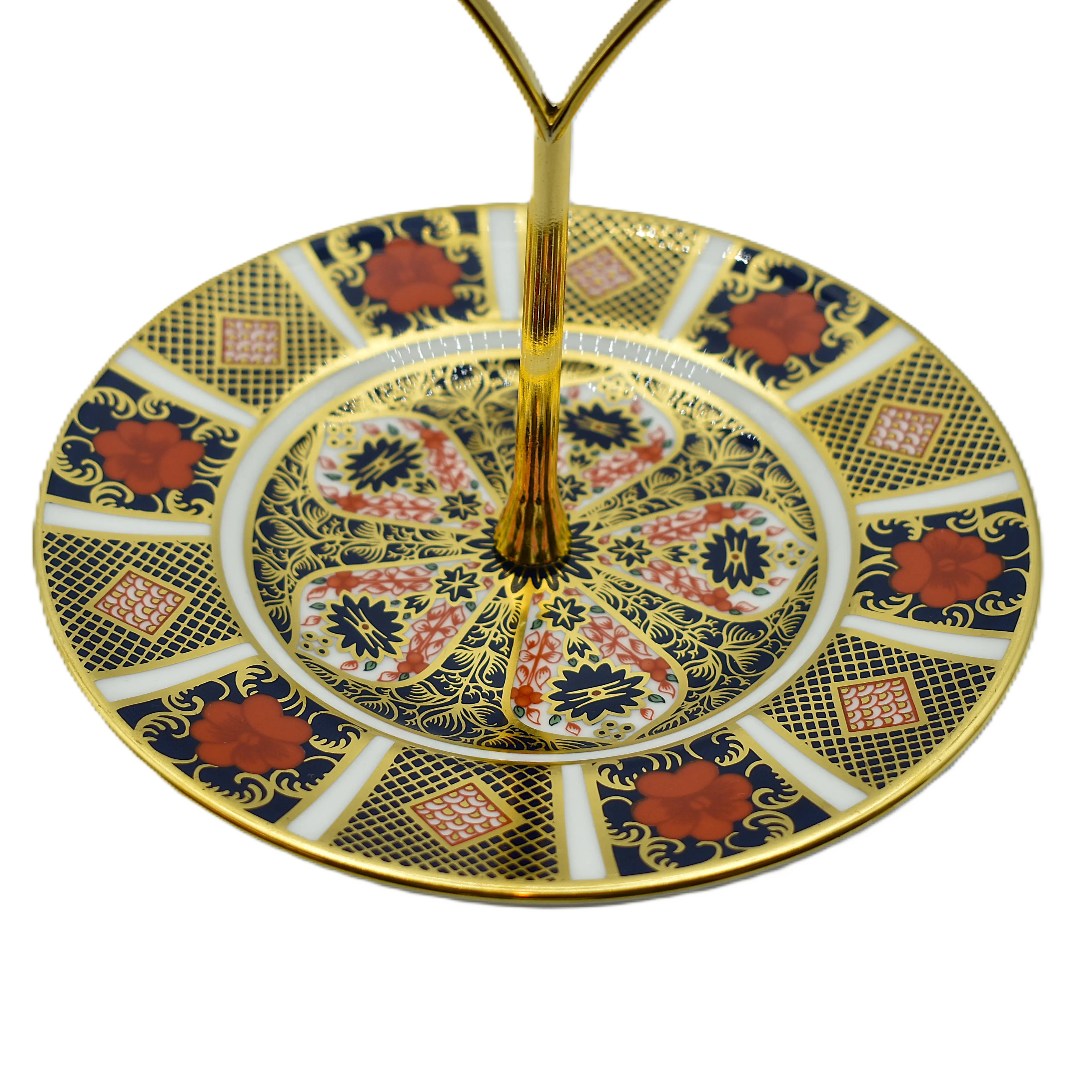 royal crown derby imari 1128 1 tier cake stand - Charterwells