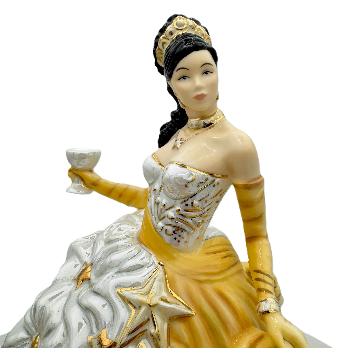 English Ladies Congratulations Gold Figurine