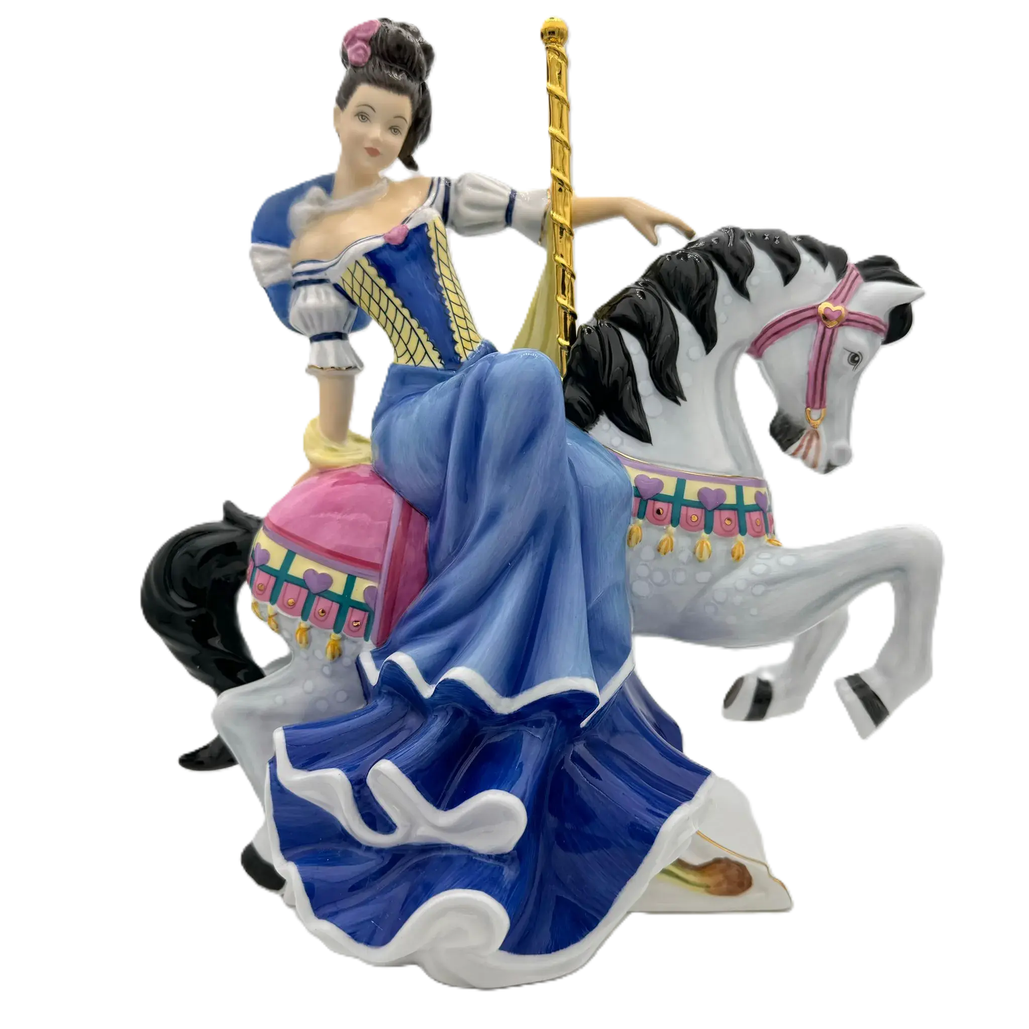 english ladies fairground attraction blue figurine - Charterwells