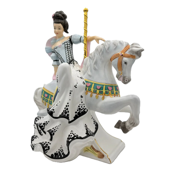 english ladies fairground attraction white figurine - Charterwells