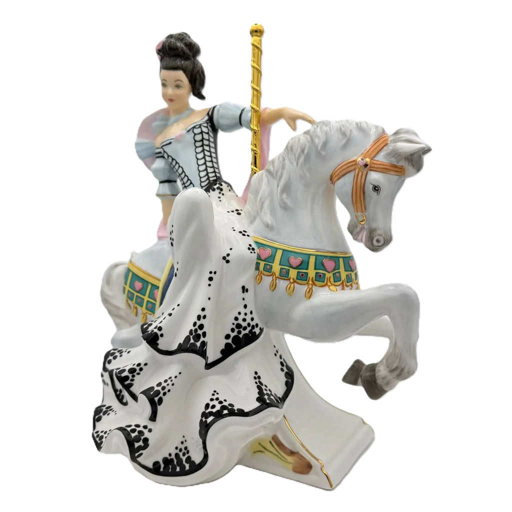 english ladies fairground attraction white figurine - Charterwells