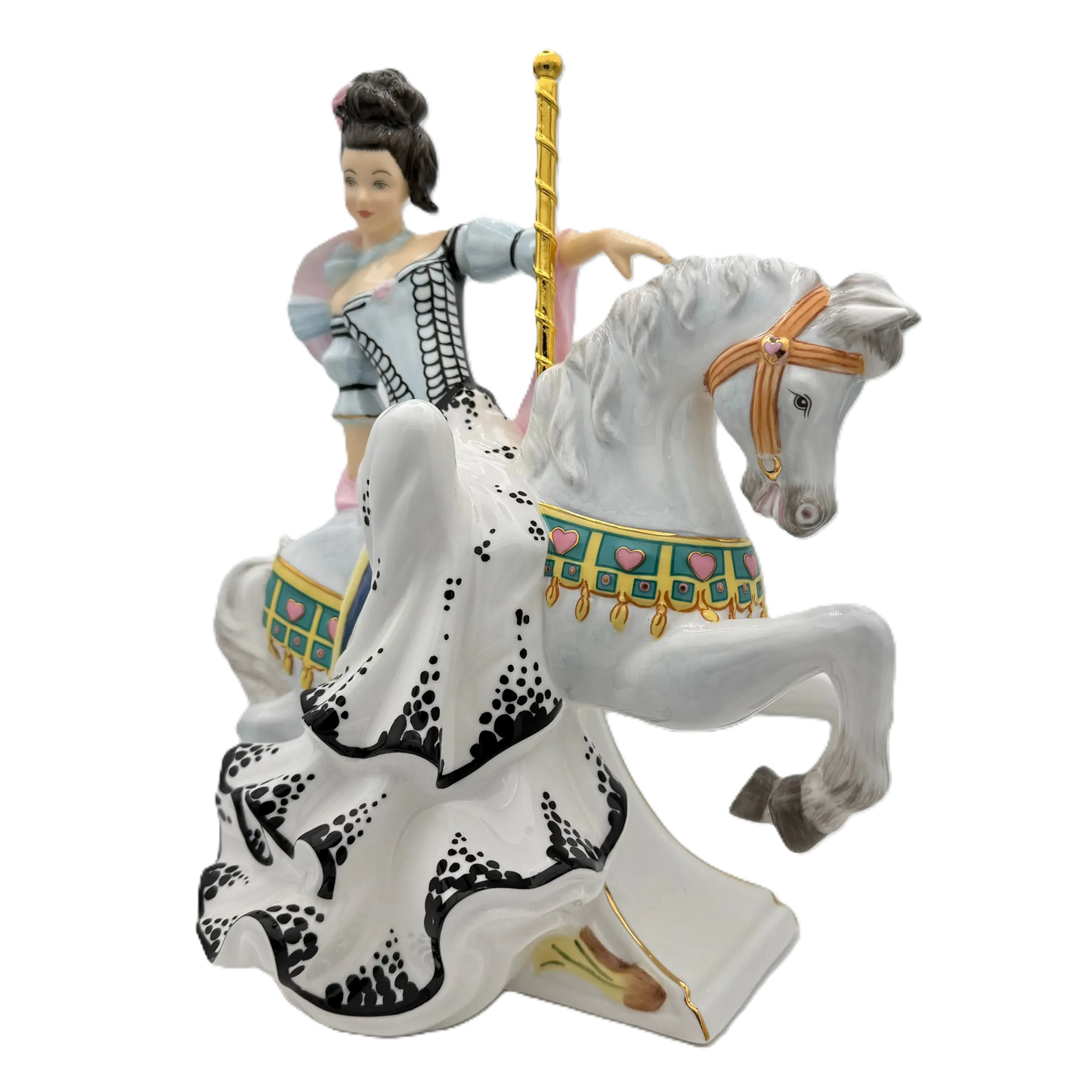 English Ladies Fairground Attraction White Figurine