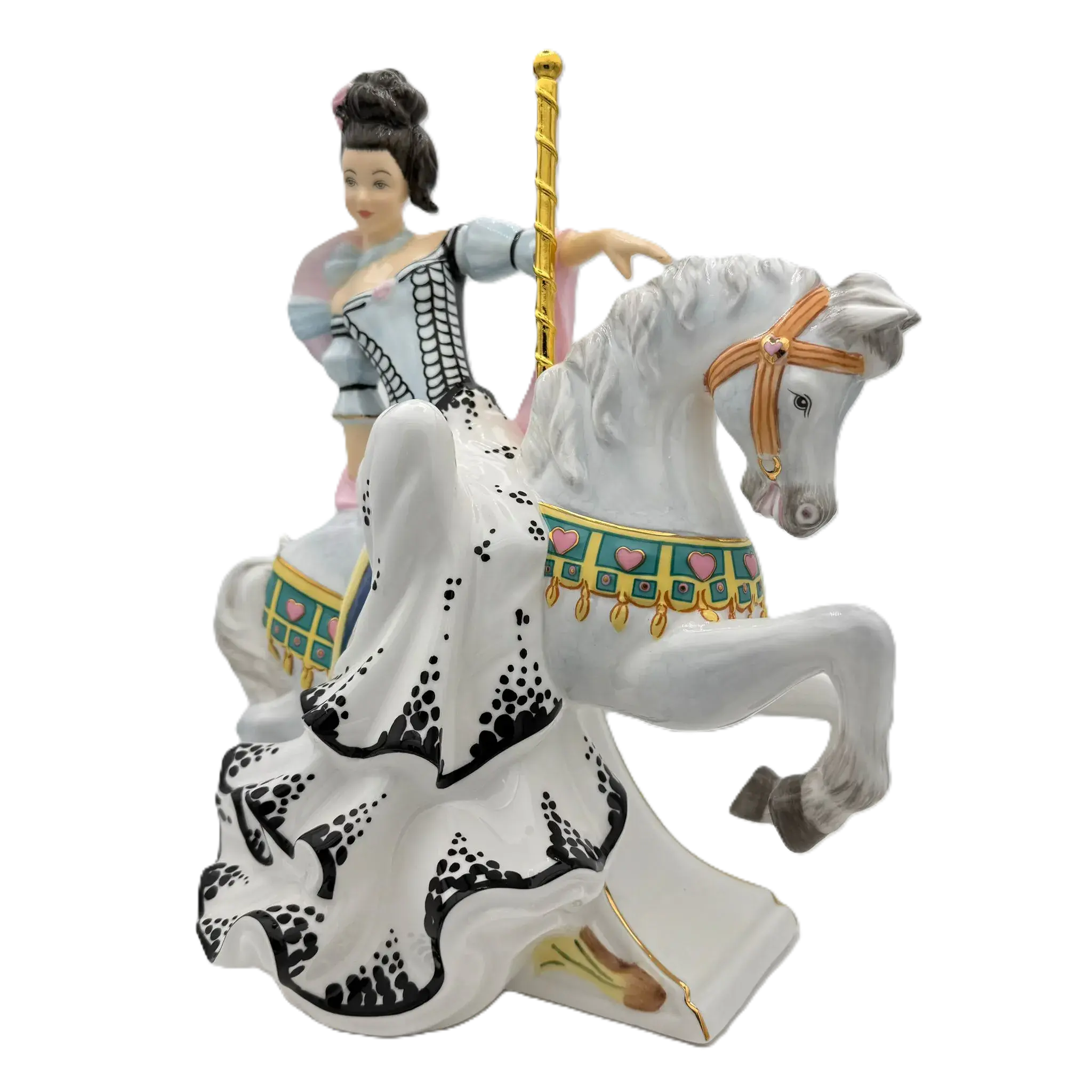 english ladies fairground attraction white figurine - Charterwells