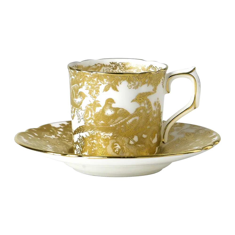Royal Crown Derby Gold Aves Coffee Cup and Saucer Bone China Charterwells
