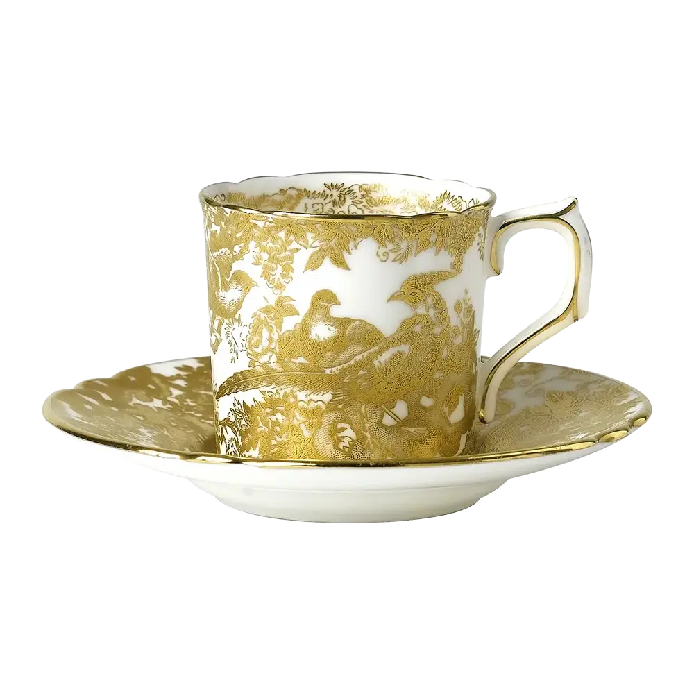 Royal Crown Derby Gold Aves Coffee Cup and Saucer Bone China Charterwells