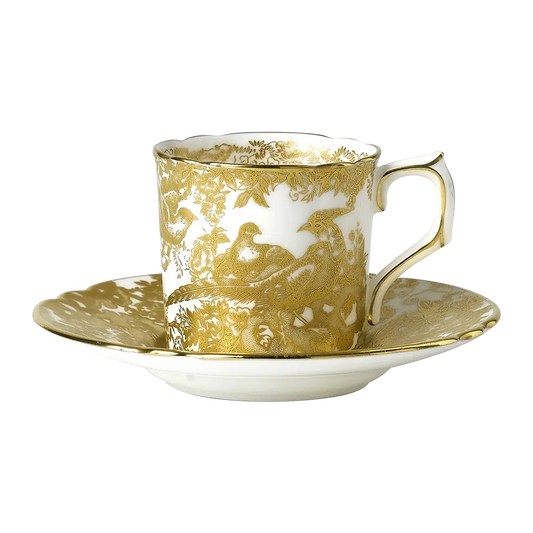 Royal Crown Derby Gold Aves Coffee Cup and Saucer Bone China Charterwells