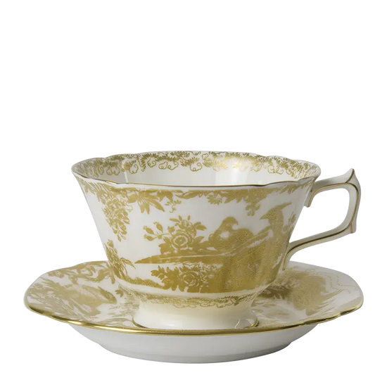 Royal Crown Derby Gold Aves Breakfast Cup & Saucer Charterwells