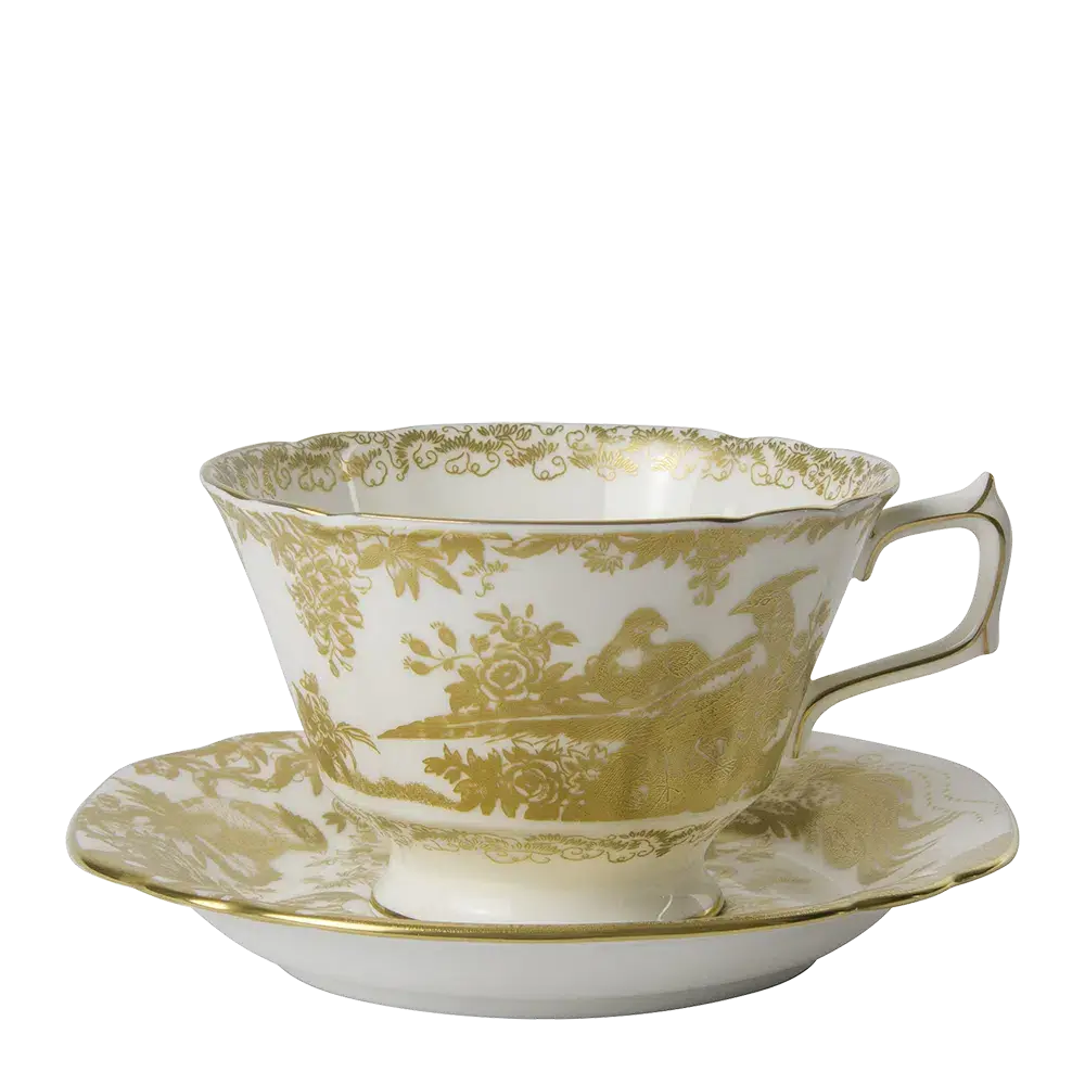 Royal Crown Derby Gold Aves Breakfast Cup & Saucer Charterwells