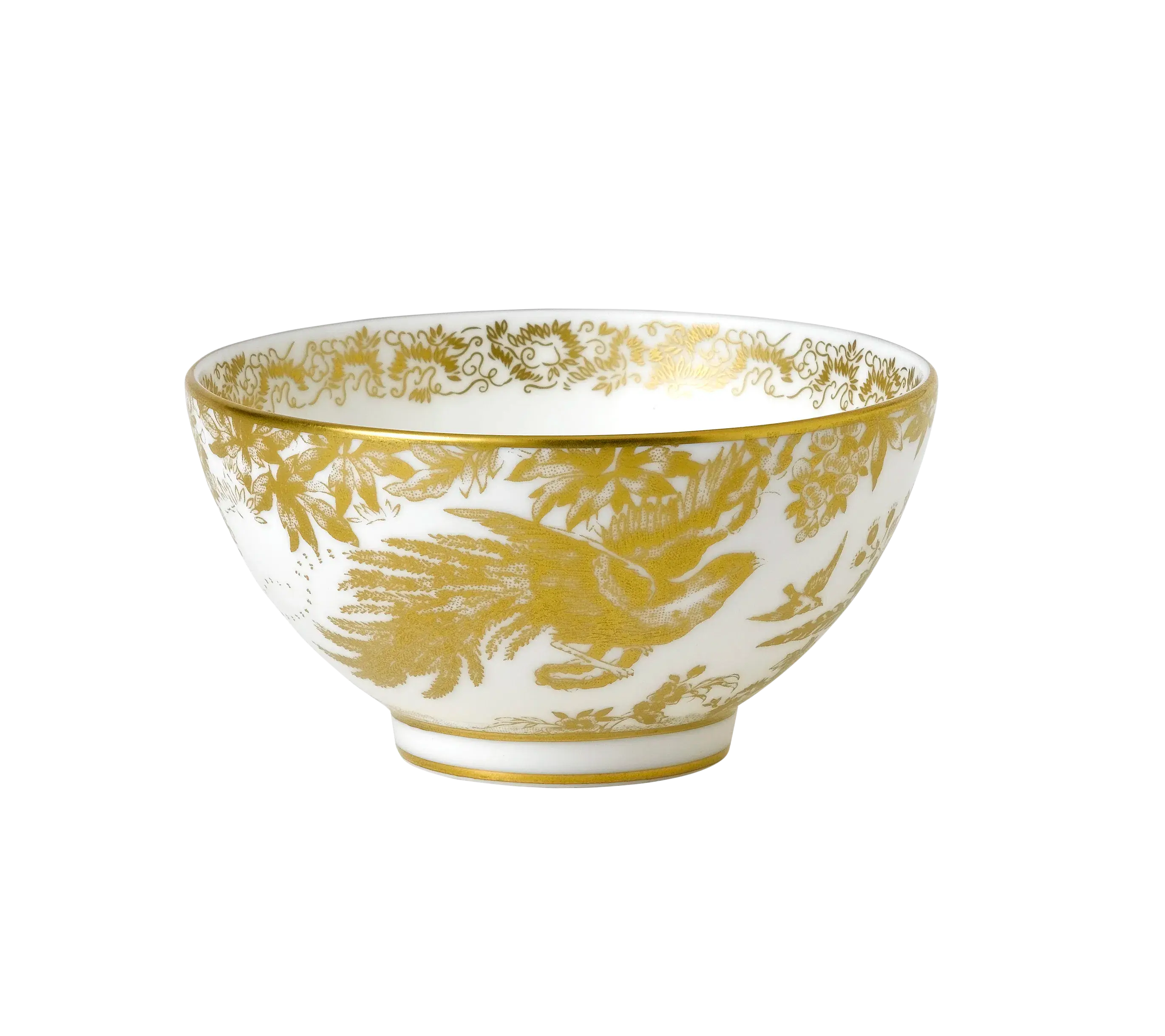 Royal Crown Derby Gold Aves Footed Rice Bowl | Bone China Porcelain Charterwells