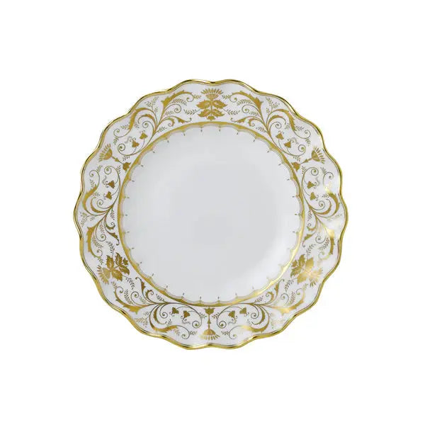 Royal Crown Derby Darley Abbey White 8" Fluted Dessert Plate Charterwells