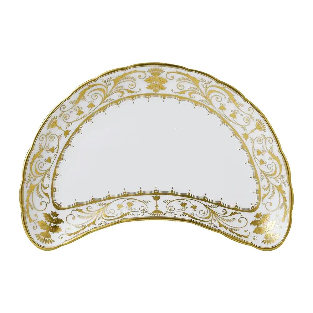 Royal Crown Derby Darley Abbey White - Crescent Plate - Charterwells
