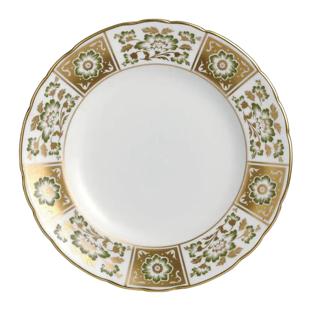 Royal Crown Derby Green Panel 8" Salad Plate Charterwells