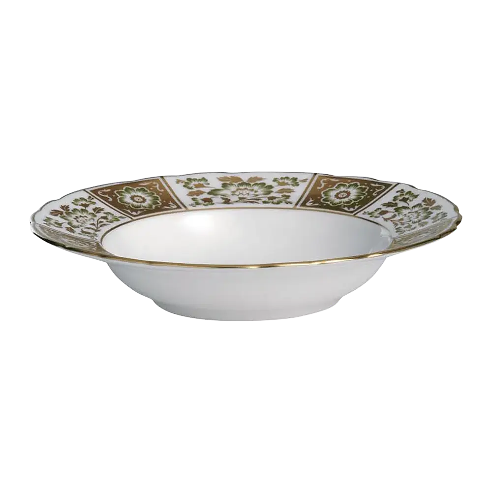 Royal Crown Derby Green Panel 8" Soup Bowl Charterwells