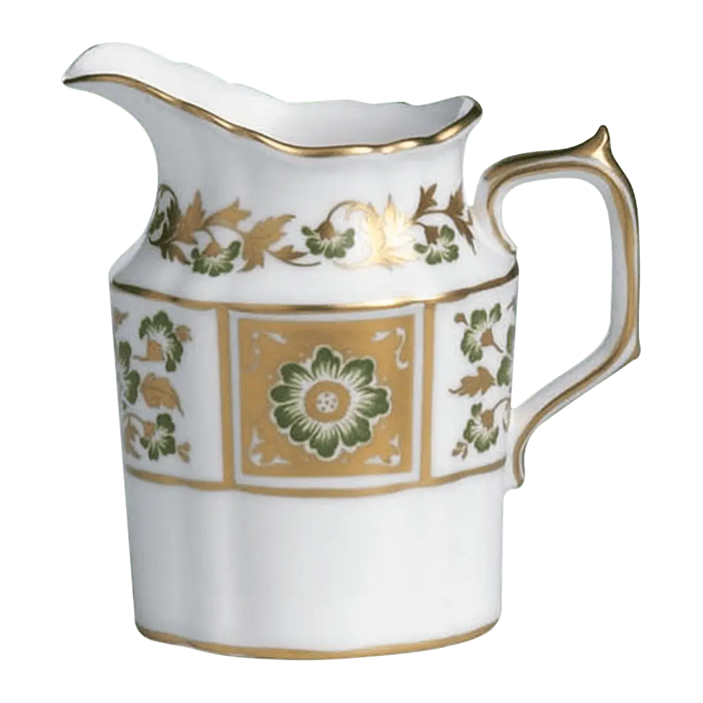 Royal Crown Derby Green Panel Cream Jug Charterwells