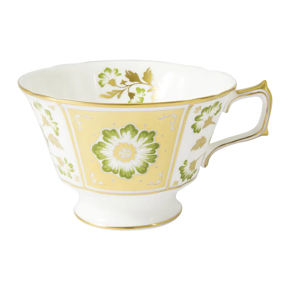 Royal Crown Derby Green Panel Breakfast Cup & Saucer Charterwells