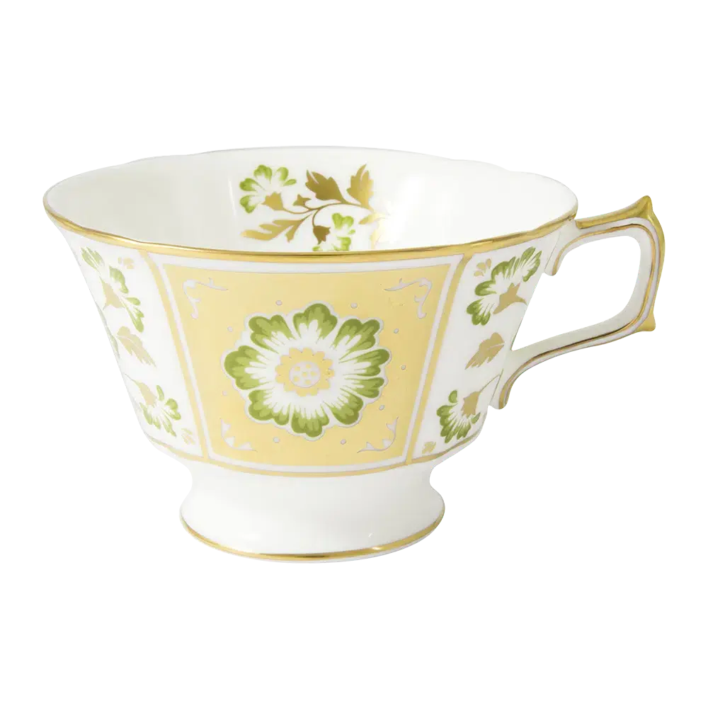 Royal Crown Derby Green Panel Breakfast Cup & Saucer Charterwells