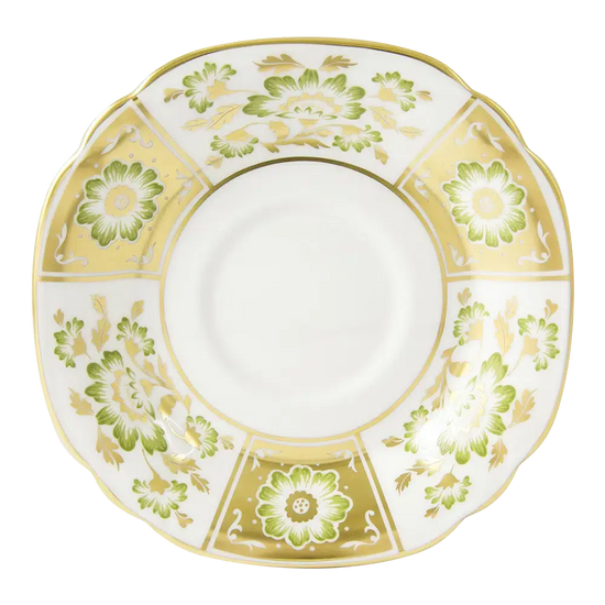 Royal Crown Derby Green Panel Breakfast Cup & Saucer Charterwells