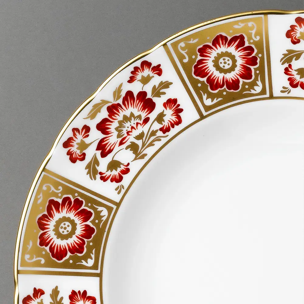 Royal Crown Derby Red Panel 10" Dinner Plate Charterwells