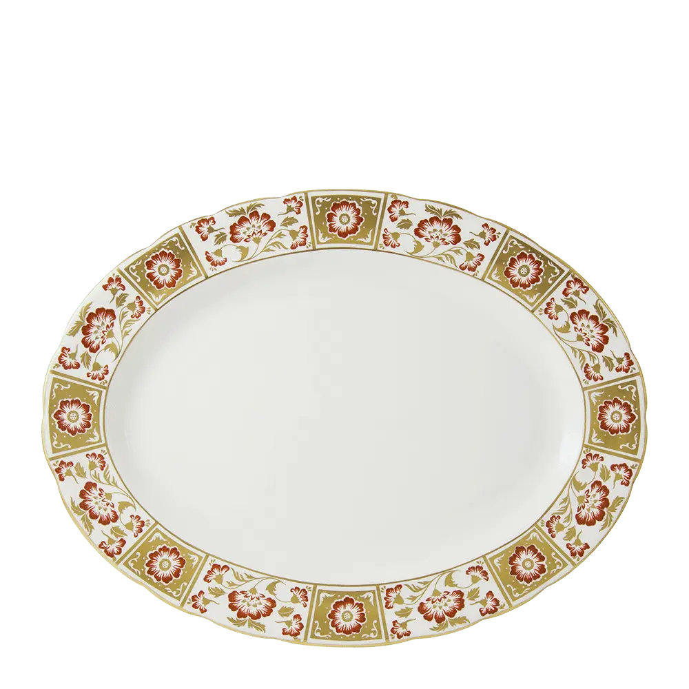 Royal Crown Derby Red Panel Serving Platter Charterwells