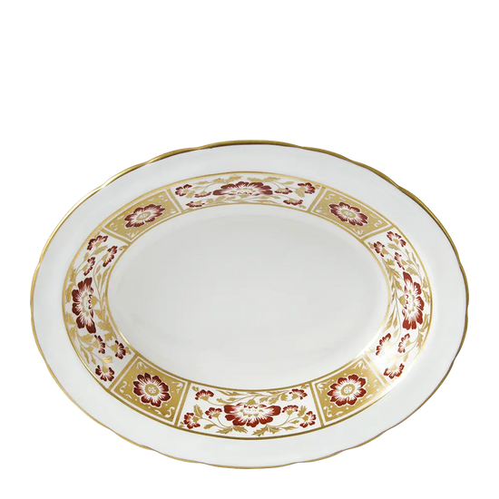 Royal Crown Derby Red Panel Open Vegetable Dish Charterwells