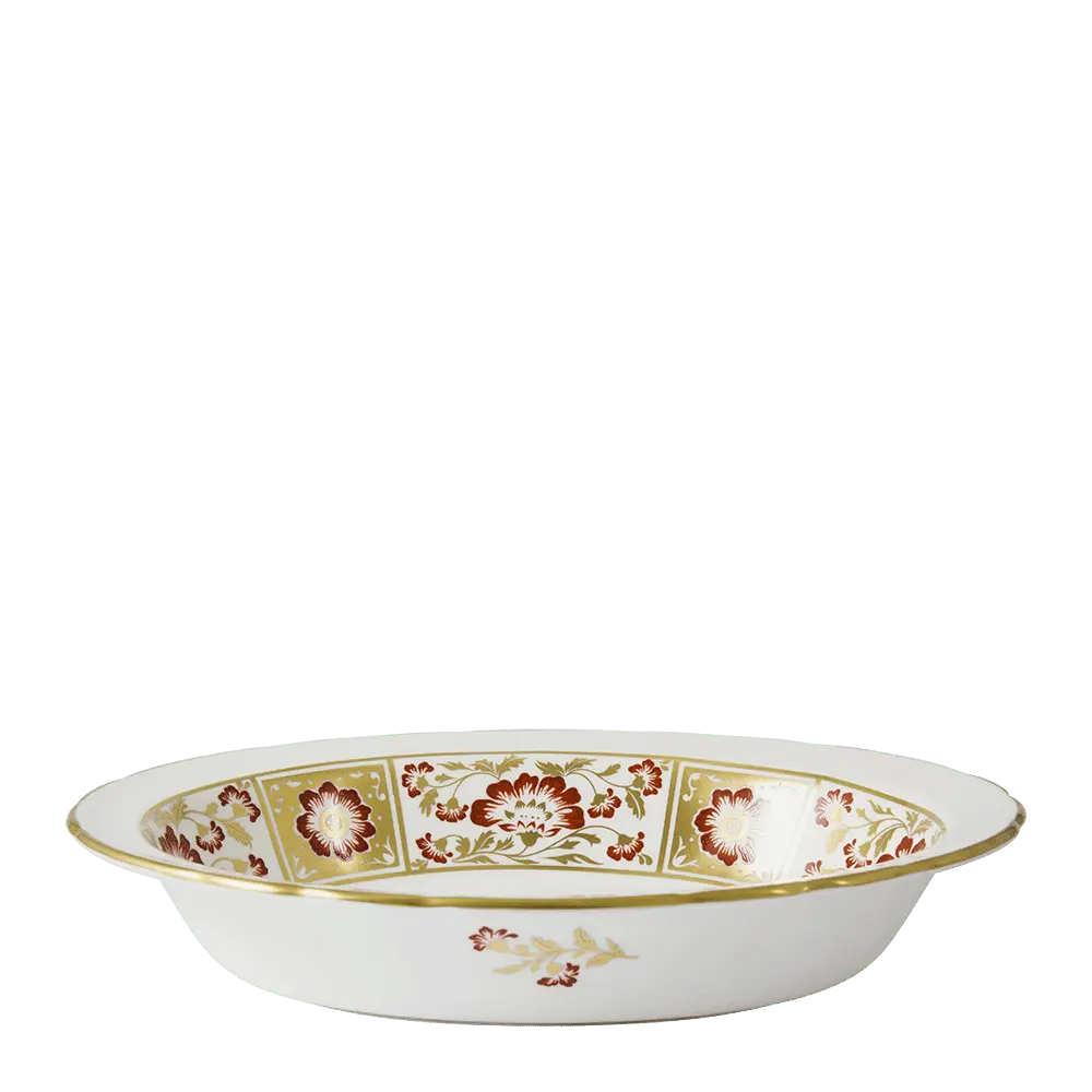 Royal Crown Derby Red Panel Open Vegetable Dish Charterwells
